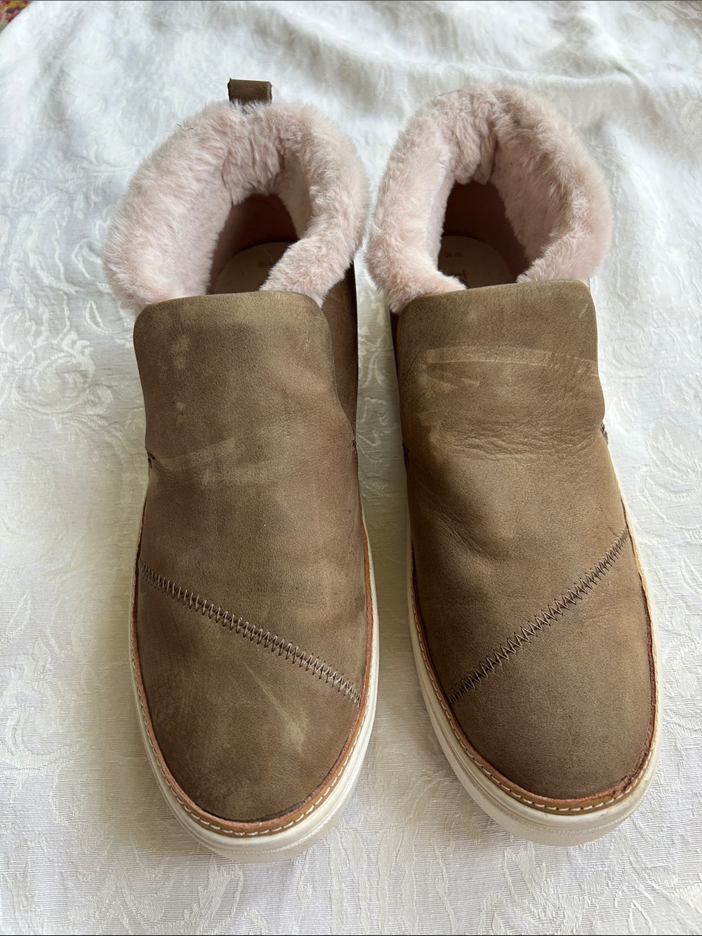 Women’s Toms Suede Shearling-Lined Casual Shoes low boot - Brown 10w
